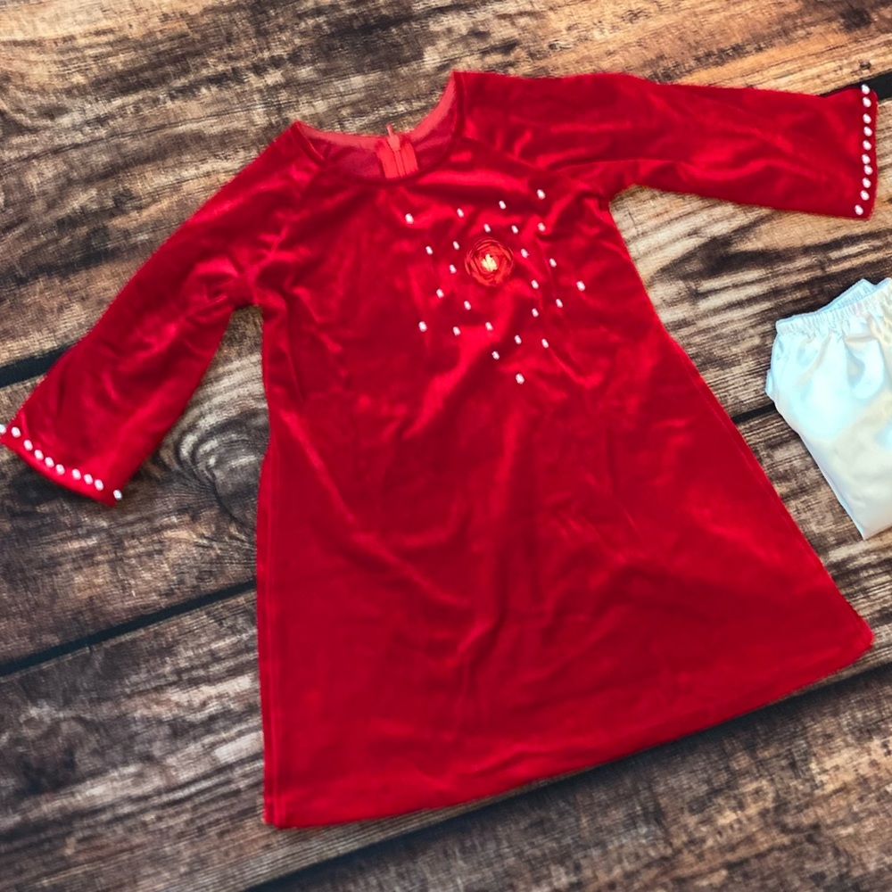 Red Velvet Aodai with Floral Detail